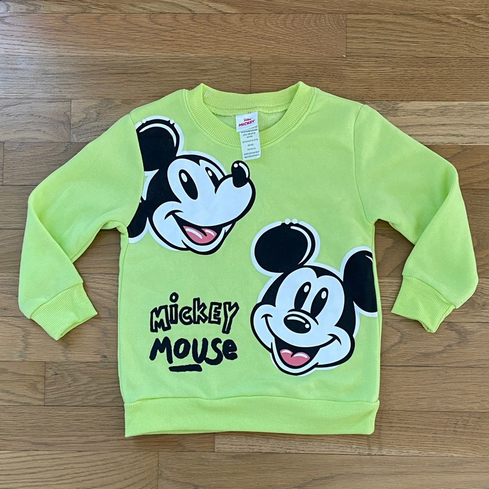 Disney Junior Mickey 3T Mickey Mouse Lime Green Sweatshirt